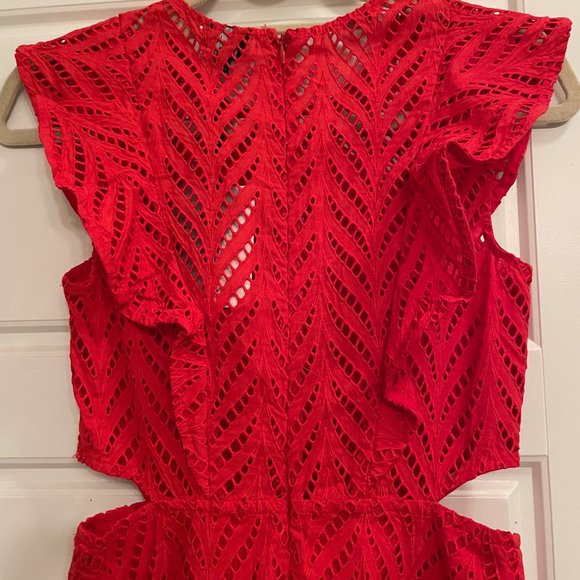 Bardot - Kira Crochet Ruffle Mini Dress | Lipstick Red | Size: US 4 / XS | NWT - Picture 7 of 12